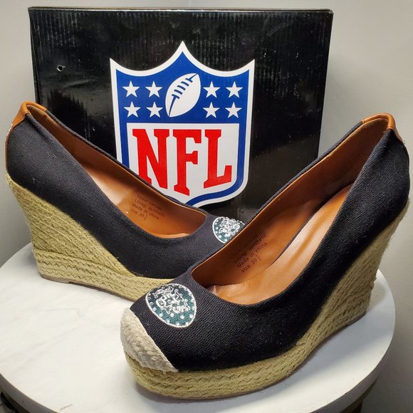 Cuce Shoes New York Jets Espadrille Wedge Sz 9.5